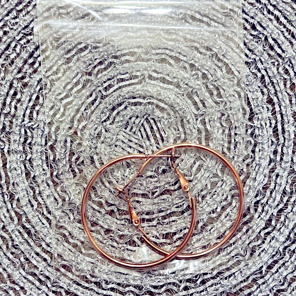 Small Rose Gold Hoop Earrings